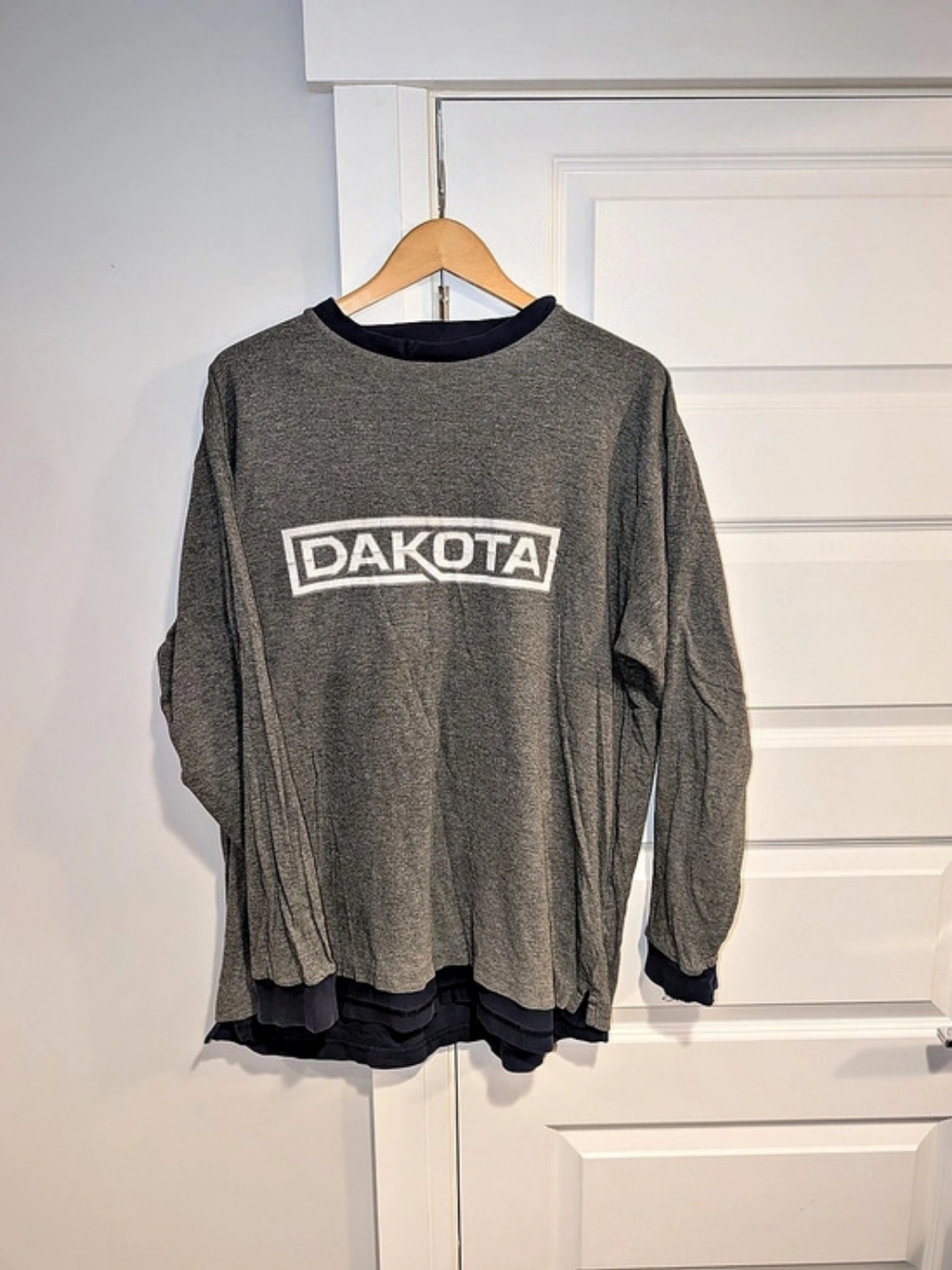 Reversible Dakota Work wear Logo Long Sleeve Sweatshirt in Gray & Blue